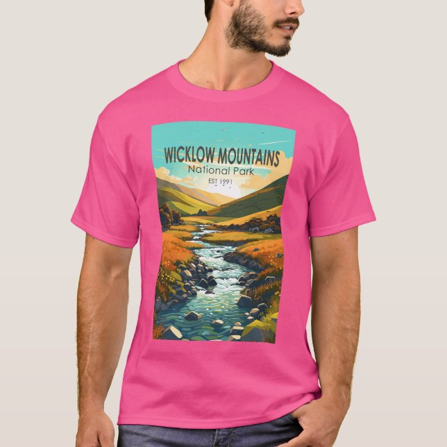 T-shirt Parc national Wicklow River Travel Art V (Devant)