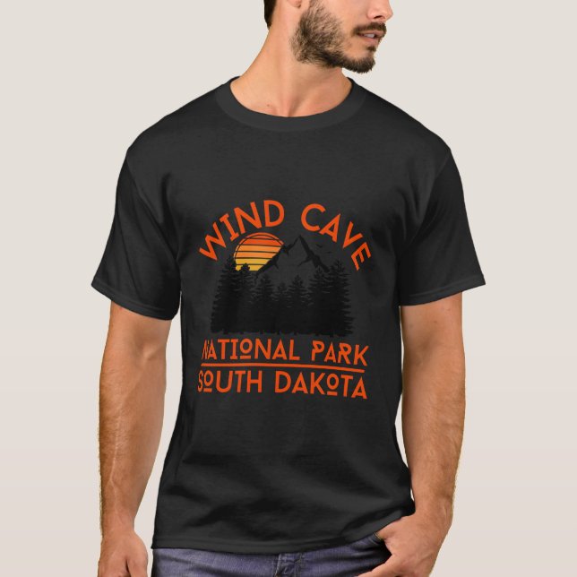 T-shirt Parc national Wind Cave South Dakota Mountains Out (Devant)