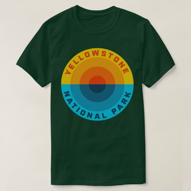 T-shirt Parc national Yellowstone Sunset Rétro (Design devant)