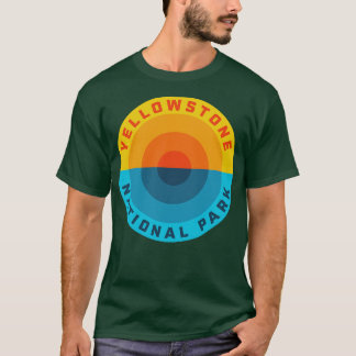 T-shirt Parc national Yellowstone Sunset Rétro