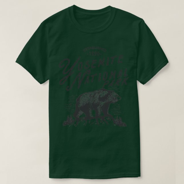 T-shirt Parc national Yosemite Ours Yosemite Établi 1 (Design devant)