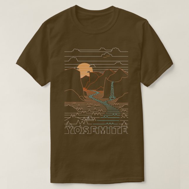 T-shirt Parc national Yosemite Yosemite linéaire Art 2 (Design devant)