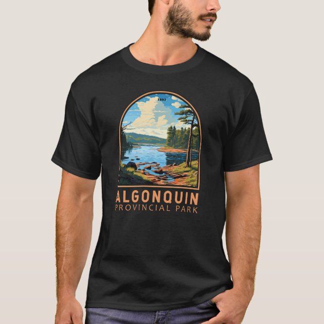 T-shirt Parc provincial Algonquin Insigne d'art de voyage (Devant)