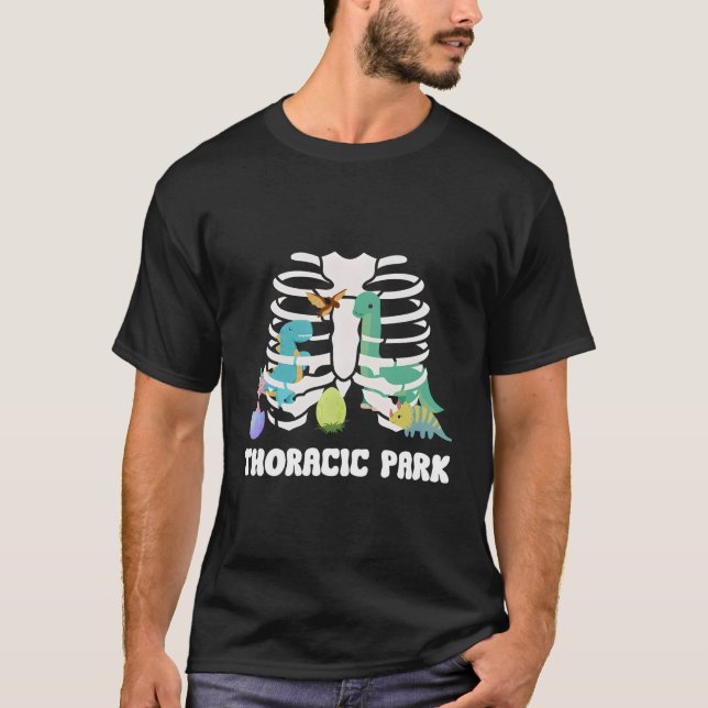 T-shirt Parc Thoracic Funny Dinosaure Infirmière Escadron  (Devant)