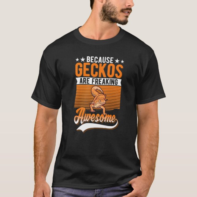 T-shirt Parce Que Geckos Frappe Gecko Géant (Devant)