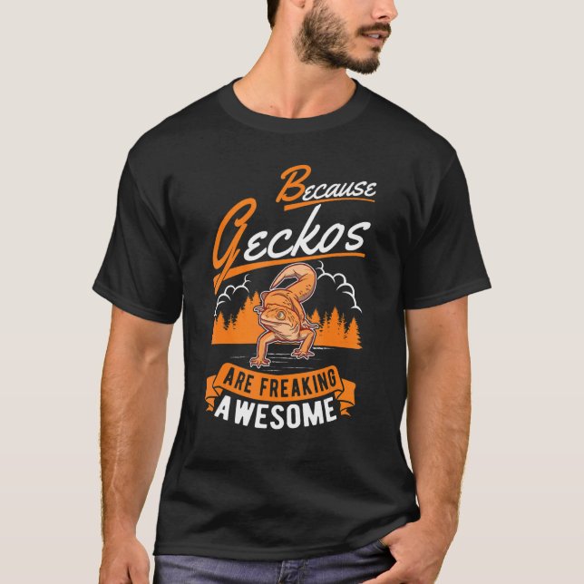 T-shirt Parce Que Geckos Frappe Gecko Géant (Devant)