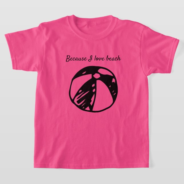 T-shirt Parce Que J'Aime Plage Enfants Décontractés (Poser)