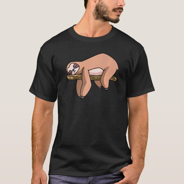 T-shirt Parcelle De Dormir Sur Une Branche D'Arbre Faisant (Devant)