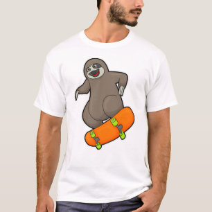 T-shirt Parcelle en skate avec skateboard