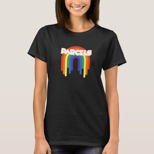 T-shirt Parcels Rainbow Retro Thème (Devant)