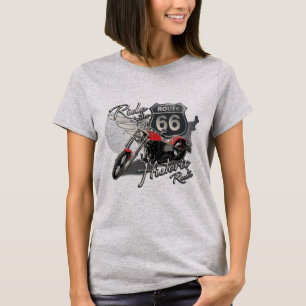 T-shirt Parcourez la route 66, moto vintage