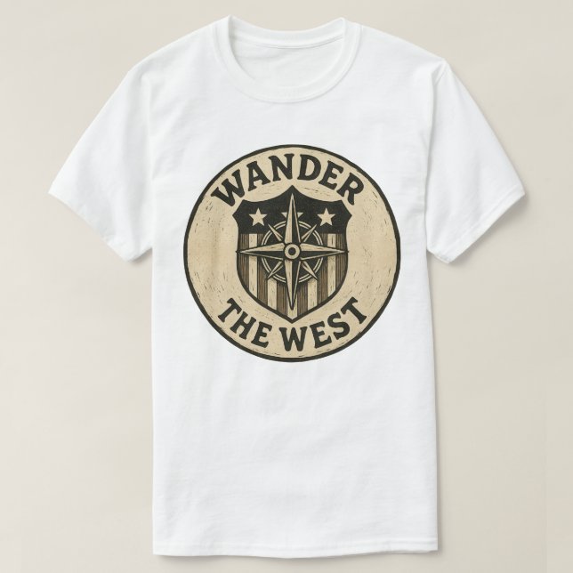 T-shirt Parcourir le West Vintage Badge Design (Design devant)