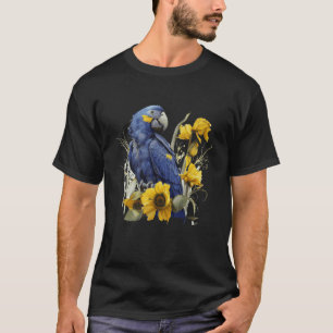 T-shirt Parcours d'aquarelle bleu Macaw Tournesol mignonne