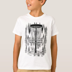 T-shirt Parcours de Disc Golf en forêt drôle Golfeur en bo