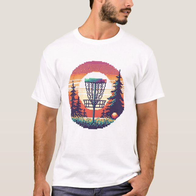 T-shirt Parcours de golf Pixel Art Disk (Devant)
