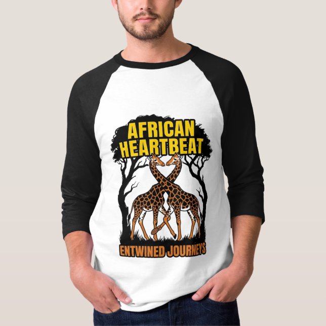 T-shirt Parcours entrelacés du rythme cardiaque africain (Devant)