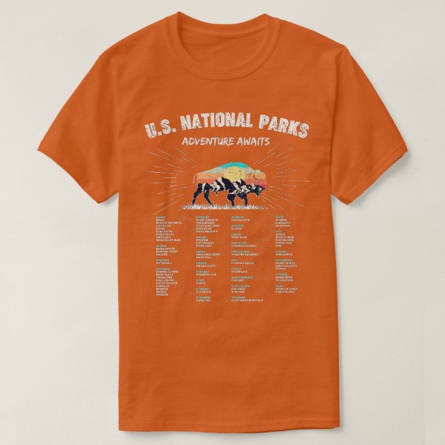 T-shirt Parcs nationaux Randonnées Idées cadeaux Camping C (Design devant)