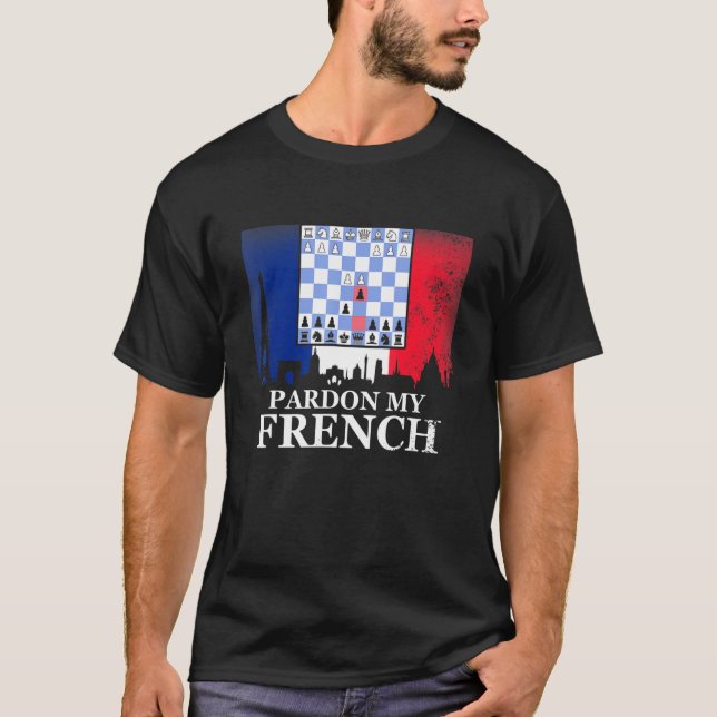 T-shirt Pardon De Mon Échecs Français (Devant)