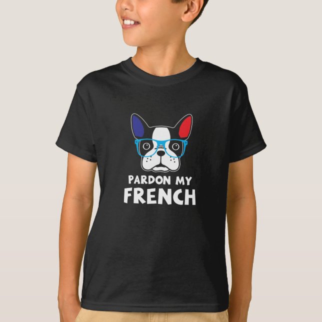 T-shirt Pardon Mon chien français amusant (Devant)