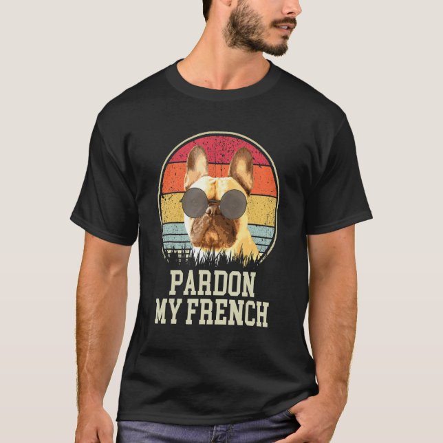 T-shirt Pardon My French Retro French Bulchie (Devant)