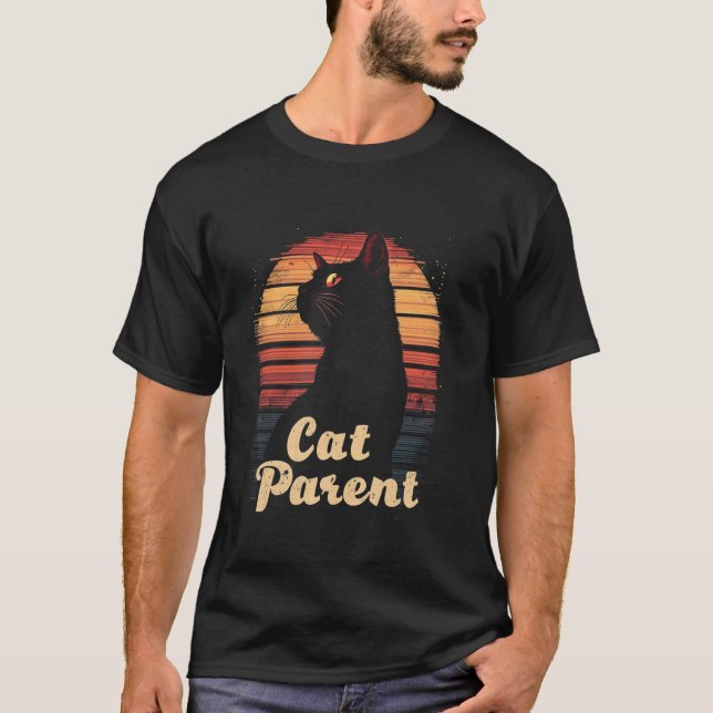 T-shirt Parent de chat vintage (Devant)