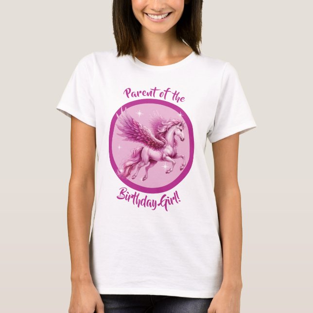 T-shirt "Parent de la fille d'anniversaire !" Imaginaire r (Devant)