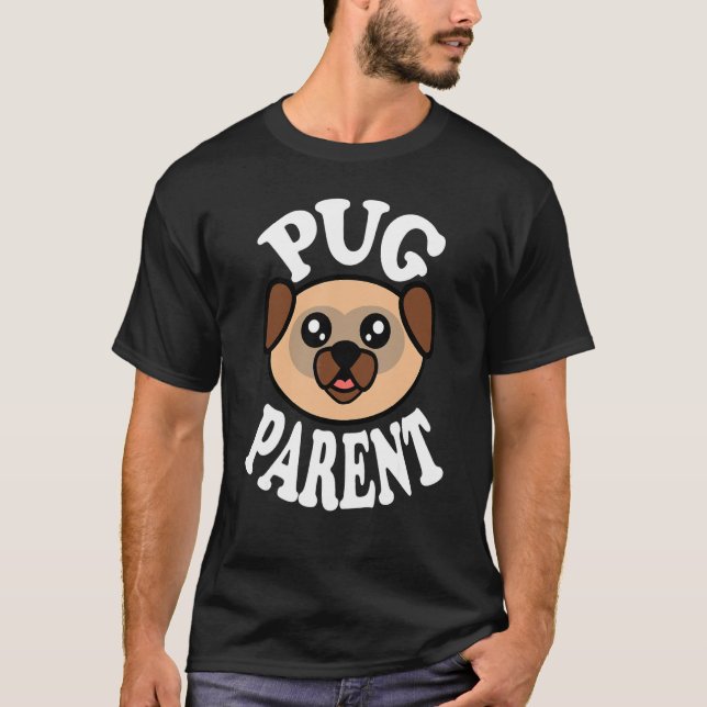 T-shirt Parent de Pug adorable (Devant)