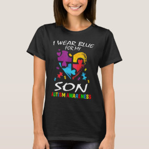 T-shirt Parents Maman Papa Je Porte Du Bleu Pour Mon Fils 