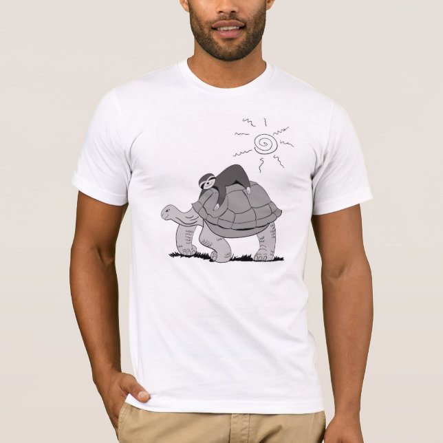 T-shirt Paresse et pièce en t de tortue (Devant)