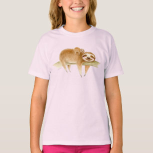 T-shirt Paresse fantaisie et peinture mignonne d'aquarelle