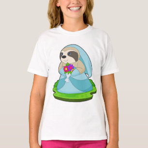 T-shirt Paresseuse Mariée Bouquet de fleurs Mariage