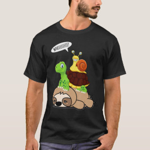 T-shirt Paresseux à Cheval Tortue Escargot Mignon Amoureux