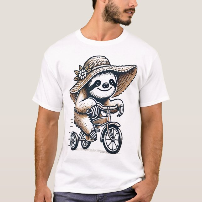 T-shirt Paresseux à vélo (Devant)