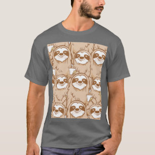 T-shirt paresseux avec café Graphisme