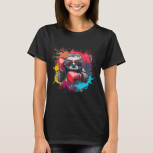 T-shirt Paresseux Boxeur Avec Gants De Boxe Kickboxing Drô