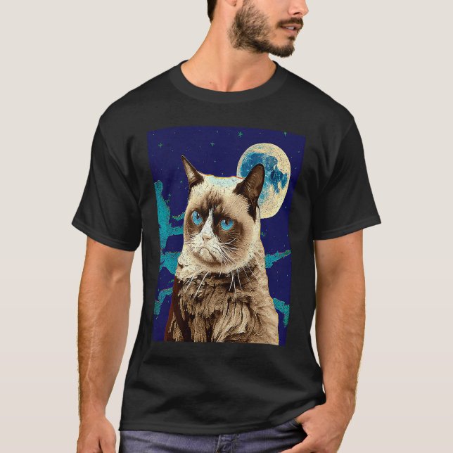 T-shirt Paresseux Chat Lune (Devant)