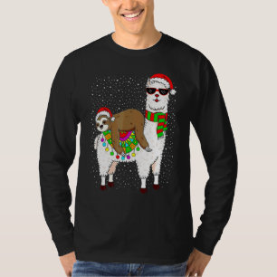 T-shirt Paresseux chevauchant un Llama Écharpe de Noël Cha
