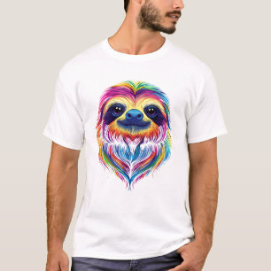 T-shirt Paresseux Coloré Visage Animaux Mignons de la Jung