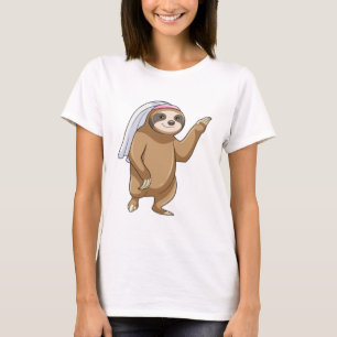 T-shirt Paresseux comme mariée avec voile