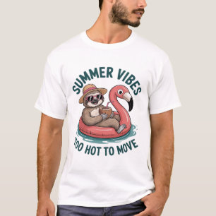 T-shirt Paresseux d'ambiance estivale drôle flotteur pares