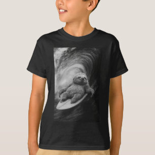 T-shirt Paresseux de surf drôle selfie de mer sur planche