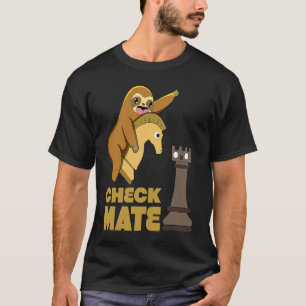 T-shirt Paresseux d'échecs attaquant avec le roi cavalier