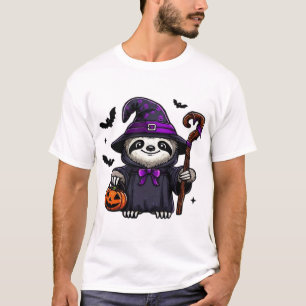 T-shirt Paresseux d'Halloween effrayant Chapeau de sorcièr