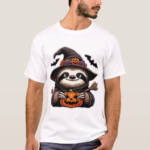 T-shirt Paresseux d'Halloween effrayant Chapeau de Sorcièr