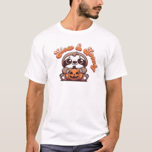 T-shirt Paresseux d'Halloween Lent et Effrayant Paresseux