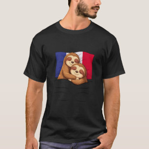 T-shirt Paresseux Drapeau Français Pyjama Soirée Pyjama Do