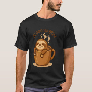 T-shirt Paresseux drôle amateur de café Slooow Brew Matin