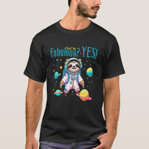T-shirt Paresseux Drôle Astronaute Rapide Non Fabuleux Oui