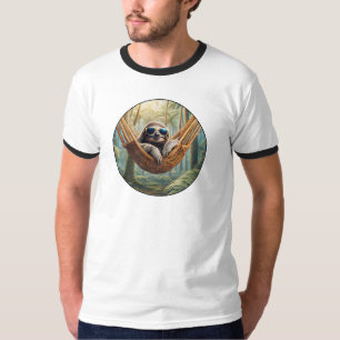 T-shirt Paresseux drôle avec des lunettes de soleil dans u