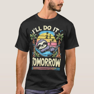 T-shirt Paresseux Drôle Fainéant Endormi Procrastinateurs